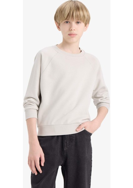 Erkek Çocuk Bisiklet Yaka Basic Düz Okul Sweatshirt E8415A825AU fırsatları