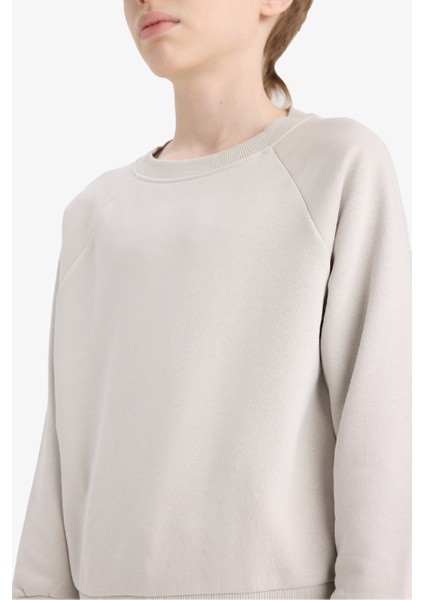 Erkek Çocuk Bisiklet Yaka Basic Düz Okul Sweatshirt E8415A825AU indirimleri