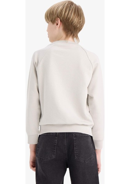 Erkek Çocuk Bisiklet Yaka Basic Düz Okul Sweatshirt E8415A825AU