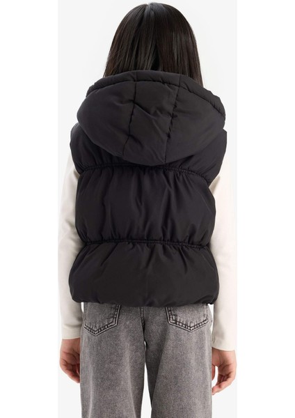 Kız Çocuk Su İtici Kapüşonlu Fermuarlı Şişme Yelek C4971A825AU