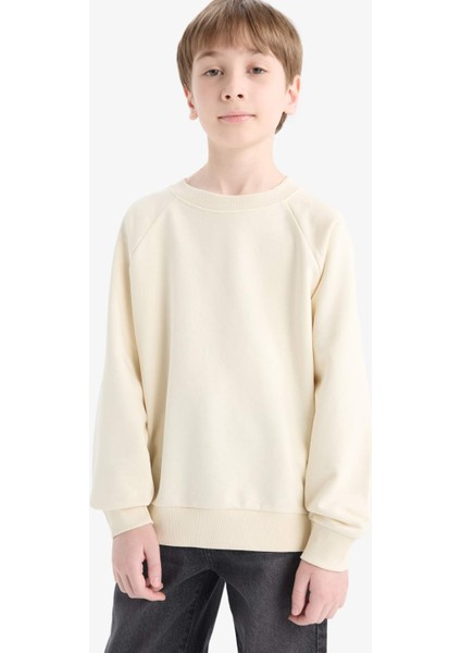 Erkek Çocuk Bisiklet Yaka Basic Düz Okul Sweatshirt E8415A825AU modelleri