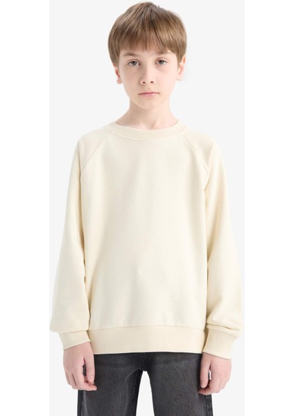 Erkek Çocuk Bisiklet Yaka Basic Düz Okul Sweatshirt E8415A825AU fırsatları