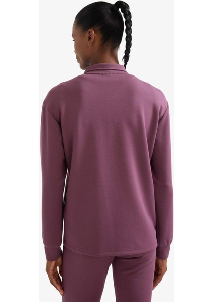 fit Oversize Geniş Kalıp Yarım Fermuarlı Dik Yaka Modal Sporcu SWEATSHIRT D7126AX25AU