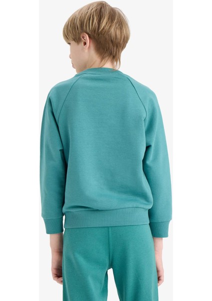 Erkek Çocuk Bisiklet Yaka Basic Düz Okul Sweatshirt E8415A825AU