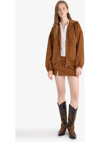 Fermuarlı Süet Bomber Ceket F7759AX25AU fiyatları