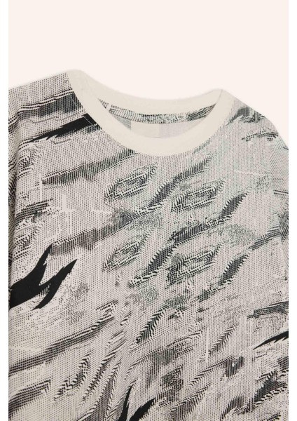 Erkek Çocuk Bisiklet Yaka Desenli Kısa Kollu Tişört F3770A825AU