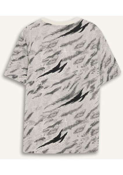 Erkek Çocuk Bisiklet Yaka Desenli Kısa Kollu Tişört F3770A825AU