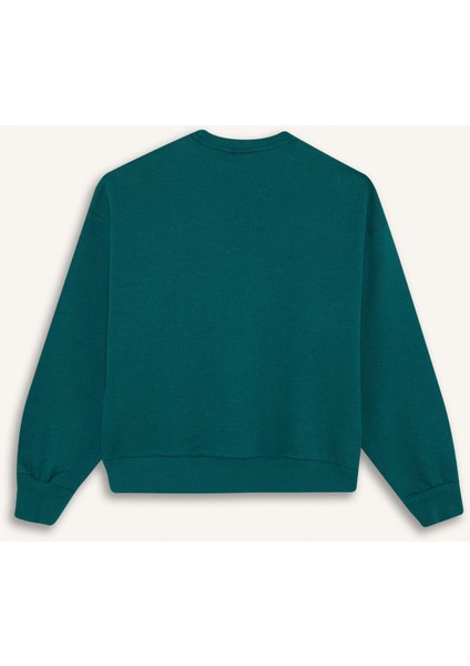Kız Çocuk Relax Fit Bisiklet Yaka Baskılı Sweatshirt E8894A825AU modelleri