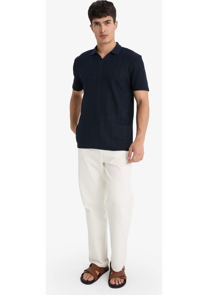 Triko Görünümlü Polo Yaka Delikli Kısa Kollu Tişört F4318AX25AU fiyatları