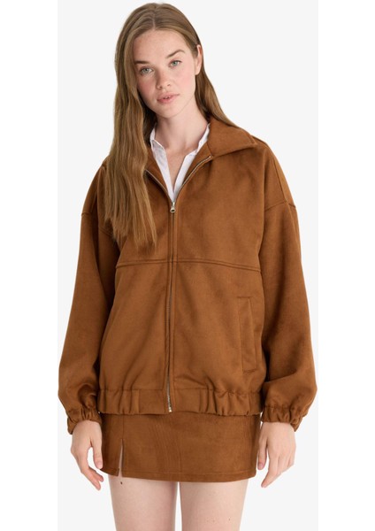 Fermuarlı Süet Bomber Ceket F7759AX25AU fırsatları