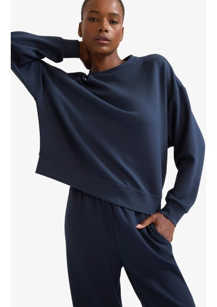 Fit Oversize Geniş Kalıp Bisiklet Yaka Modal Ultra Soft Sweatshirt