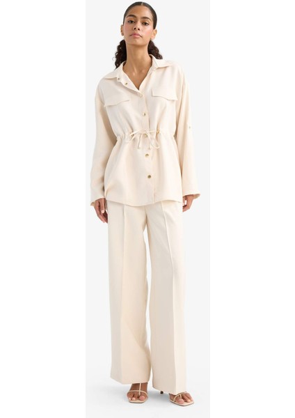 Regular Fit Beli Lastikli Tensel İnce Ceket F6241AX25AU fiyatları