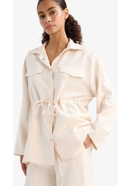 Regular Fit Beli Lastikli Tensel İnce Ceket F6241AX25AU modelleri