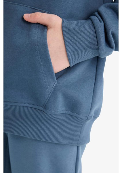 Erkek Çocuk Basic Düz Kapüşonlu Okul Sweatshirt E9558A825AU indirimleri