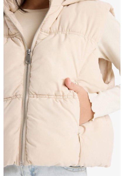 Kız Çocuk Su İtici Kapüşonlu Fermuarlı Şişme Yelek C4971A825AU indirimleri