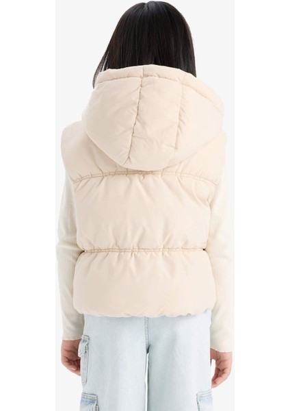 Kız Çocuk Su İtici Kapüşonlu Fermuarlı Şişme Yelek C4971A825AU