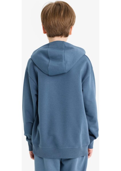Erkek Çocuk Basic Düz Kapüşonlu Okul Sweatshirt E9558A825AU