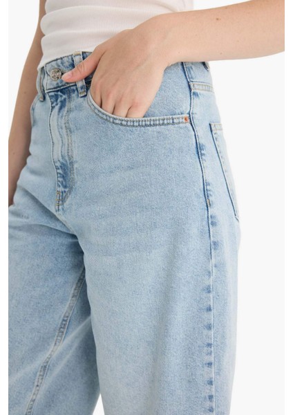 Yüksek Bel Jean Bermuda Şort E9040AX25AU