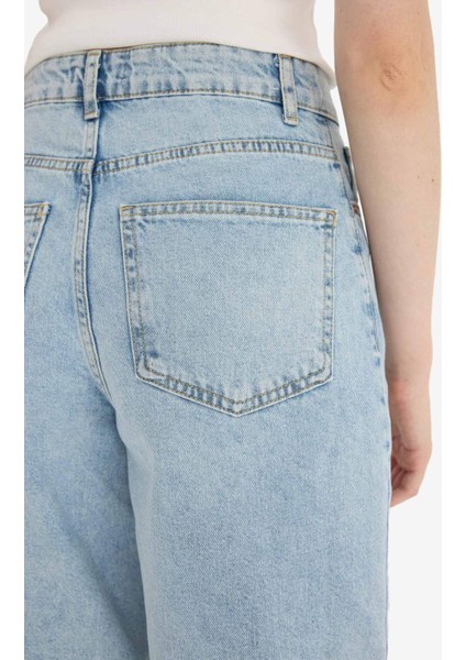 Yüksek Bel Jean Bermuda Şort E9040AX25AU