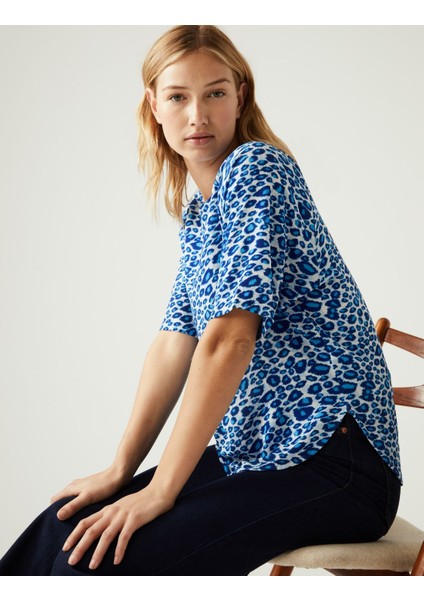 Regular Fit Kısa Kollu Bluz