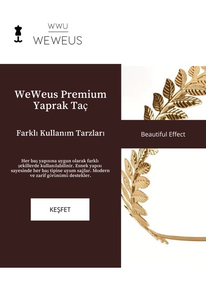 Kadın Yaprak Gold Altın Renk Parlak Lüks Taç fiyatları