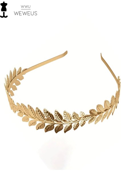 Kadın Yaprak Gold Altın Renk Parlak Lüks Taç fırsatları