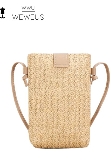 Kadın Bej Renk Düz Askılı Hasır Mini Çanta fiyatları