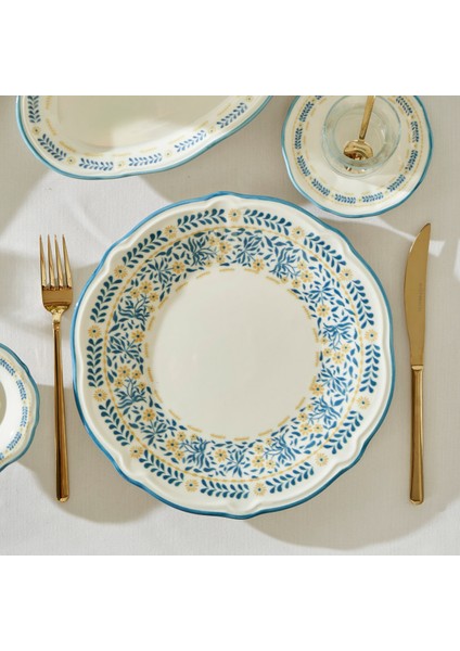 Liana Stoneware 26 Parça 6 Kişilik Kahvaltı Takımı Mavi modelleri