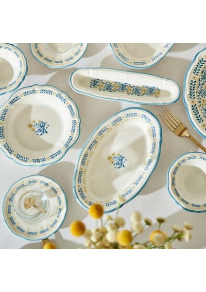 Liana Stoneware 26 Parça 6 Kişilik Kahvaltı Takımı Mavi fırsatları