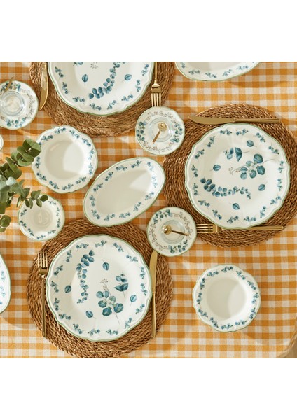 Ocaliptus Stoneware 26 Parça 6 Kişilik Kahvaltı Takımı Yeşil