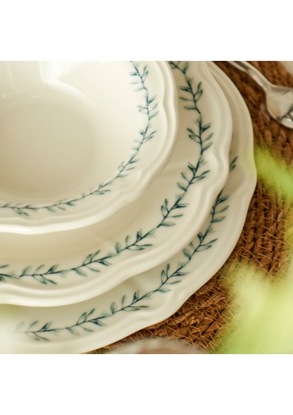 Isabella Stoneware 24 Parça 6 Kişilik Yemek Takımı Yeşil