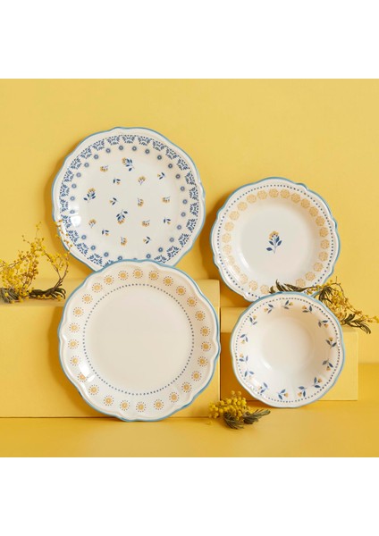 Mabel Stoneware 24 Parça 6 Kişilik Yemek Takımı Mavi