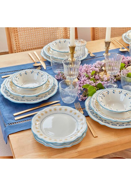 Mabel Stoneware 24 Parça 6 Kişilik Yemek Takımı Mavi fiyatları