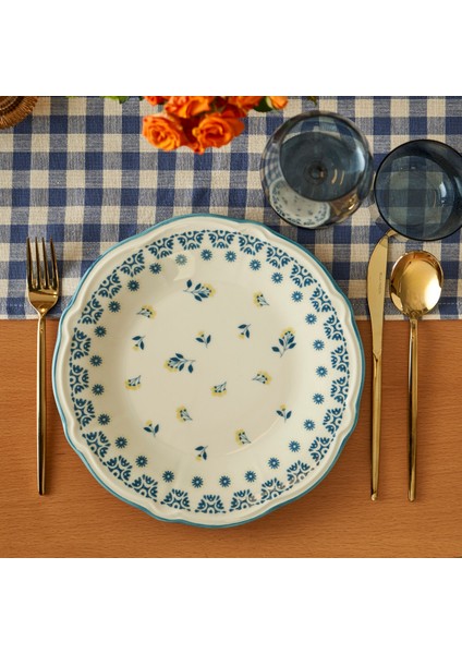 Mabel Stoneware 24 Parça 6 Kişilik Yemek Takımı Mavi