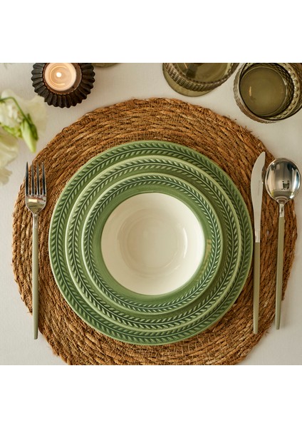 Monica Stoneware 12 Parça 4 Kişilik Yemek Takımı Yeşil fiyatları