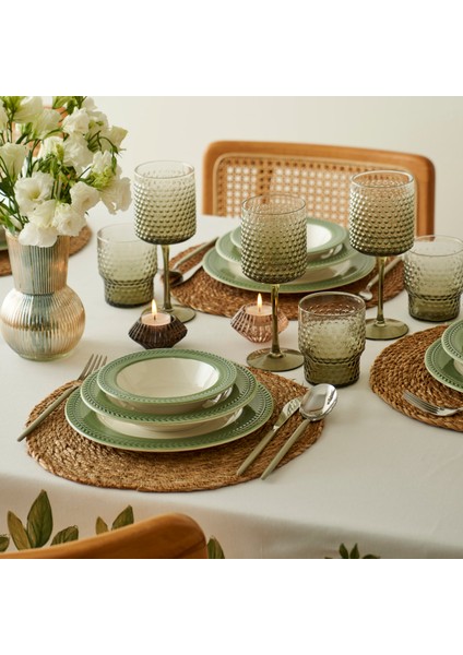 Monica Stoneware 12 Parça 4 Kişilik Yemek Takımı Yeşil modelleri