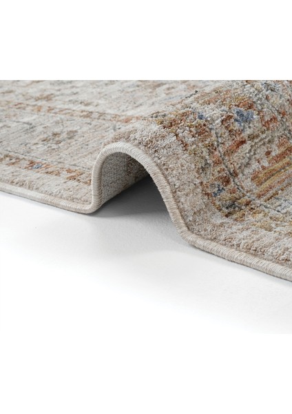 Prime Bej Modern Vintage Eskitme Etnik Desenli Otantik Halı Yumuşak Klasik Salon Oturma Odası Halısı