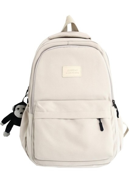 Lise Sırt Çantası Öğrenci Basit Su Geçirmez Naylon Okul Çantası Öğrenci Laptop Çantası (Yurt Dışından)