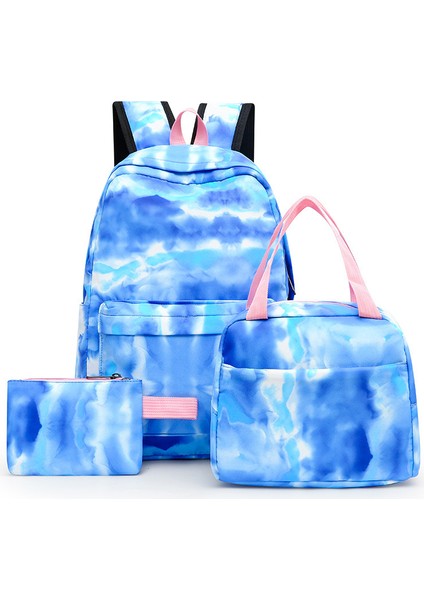 Yeni Gelgit Üç Parçalı Sırt Çantası Kız Yıldızlı Grafiti Baskılı Ilkokul Okul Çantası Hafif Su Geçirmez Sırt Çantası (Yurt Dışından)