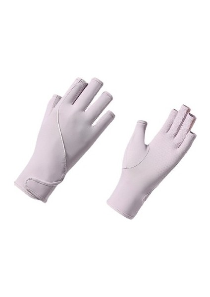 Buz Ipek Yarım Parmak Güneş Eldivenleri Yaz Uv Güneş Koruyucu Buz Hissi Dokunmatik Ekran Kaymaz (Yurt Dışından)