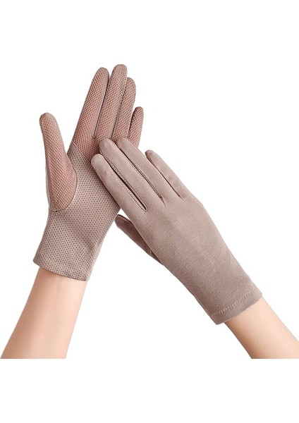 Güneş Koruması Kadın Kısa Yaz Dokunmatik Ekran Anti Ultraviyole Pamuklu Sürüş ve Binicilik Rahat Ince Nefes Alabilen Elnler (Yurt Dışından)