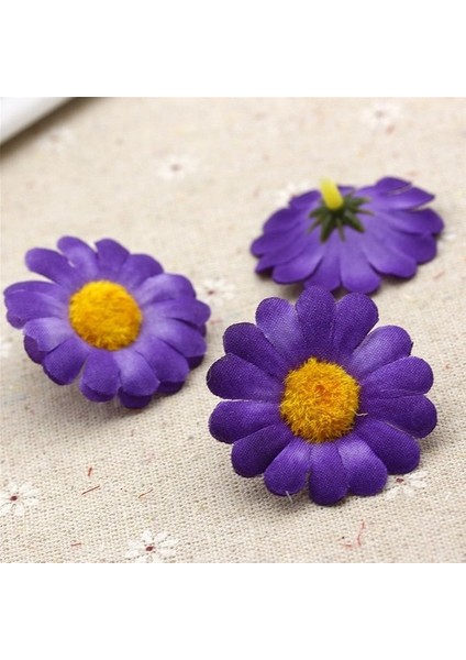 4 cm Koyu Mor 10 Adet/grup Ipek Yapay Çiçekler Papatya Çiçekler Yaz Plaj Fotoğrafçılığı El Yapımı Dıy Düğün Ev Dekorasyon Aksesuarları (Yurt Dışından)