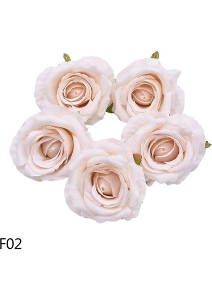 F02 5 Adet Yenı 5/10 Adet 10 cm Yapay Çiçekler Kafa Ipek Gül Çiçek Düğün Ev Dekorasyon Için Çiçekler Dıy Çelenk Karalama Defteri Malzemeleri (Yurt Dışından)