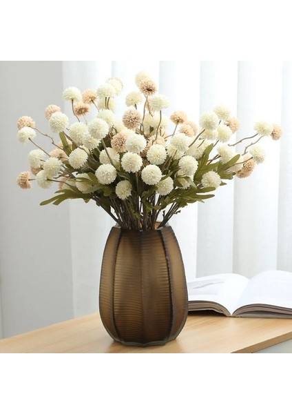 Koyu Pembe 5 Kafa Yapay Çiçek Buketi Ipek Karahindiba Çiçek Topu Çiçekler Dıy Ev Düğün Dekorasyon Sevgililer Günü Hediyeleri (Yurt Dışından) fiyatları