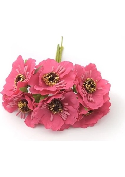 Gül 1 Demet/6 Adet 4 cm Mini Haşhaş Buketi Ipek Yapay Çiçek Düğün Iyilik Kutusu Gül Çiçekler Dıy Scrapbooking Için (Yurt Dışından)