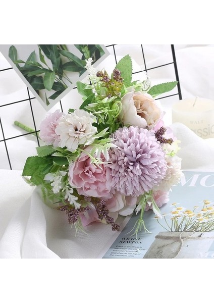 Stil 2 1 Buket Mor Yapay Çiçekler Şakayık Çay Gülü Sonbahar Ipek Çiçekler Dıy Oturma Odası Ev Bahçe Düğün Dekorasyon Için (Yurt Dışından) indirimleri