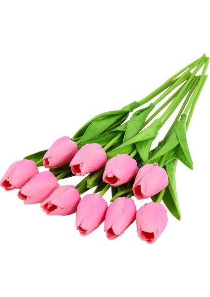 E 10 Adet Lale Yapay Çiçek Gerçek Dokunmatik Yapay Buket Pe Çiçek Düğün Dekorasyon Için Çiçekler Ev Bahçe Dekor (Yurt Dışından)