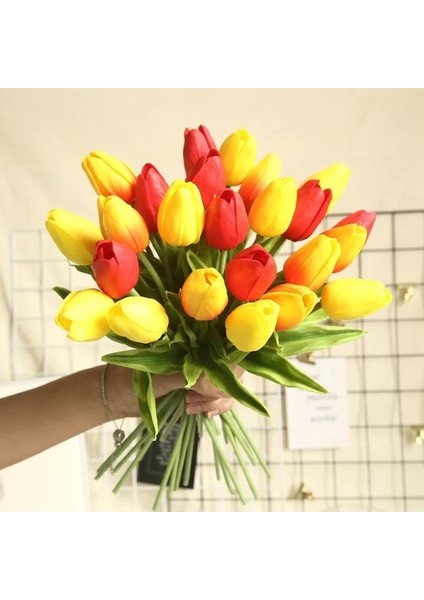 E-Kırmızı Lale 10 Adet Yapay Çiçekler Bahçe Laleler Gerçek Dokunmatik Çiçekler Lale Buketi Dekor Mariage Ev Düğün Süslemeleri Için Çiçek (Yurt Dışından) fiyatları