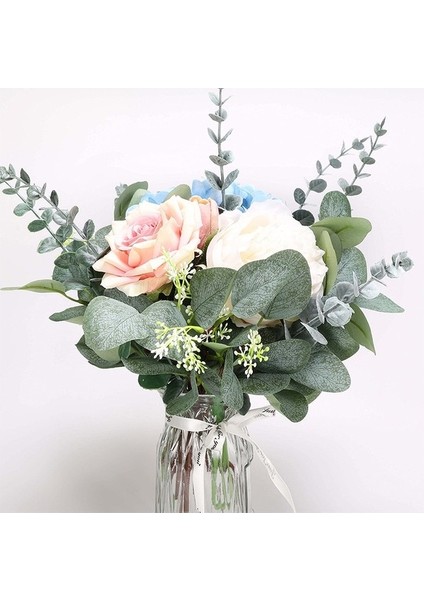 G-10PCS 10 Adet Yapay Çiçekler Okaliptüs Yaprakları Dıy Düğün Parti Ev Dekorasyon Kiler Yeni Yıl Noel Süsler Altın Yaprak (Yurt Dışından) modelleri