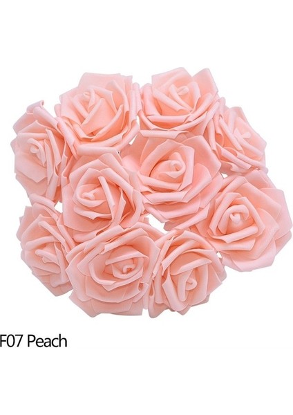 F07 Şeftali 30 Adet 10/20/25/30 Adet Beyaz 8 cm Köpük Yapay Gül Çiçek Çubuk Diy Ev Dekor Kapalı Çiçek Sanat Düğün Dekorasyon Buket (Yurt Dışından)